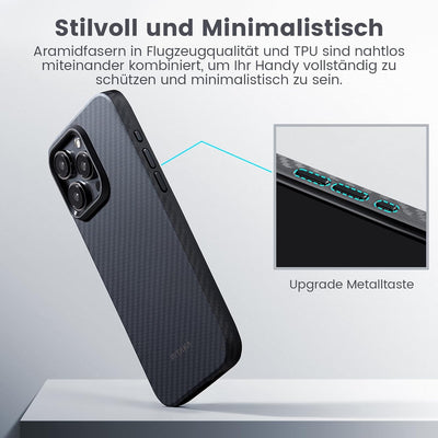 pitaka Hülle für iPhone 15 Pro Magnetische Schutzhülle mit Vollem Schutz Kompatibel mit Magsafe Dünn