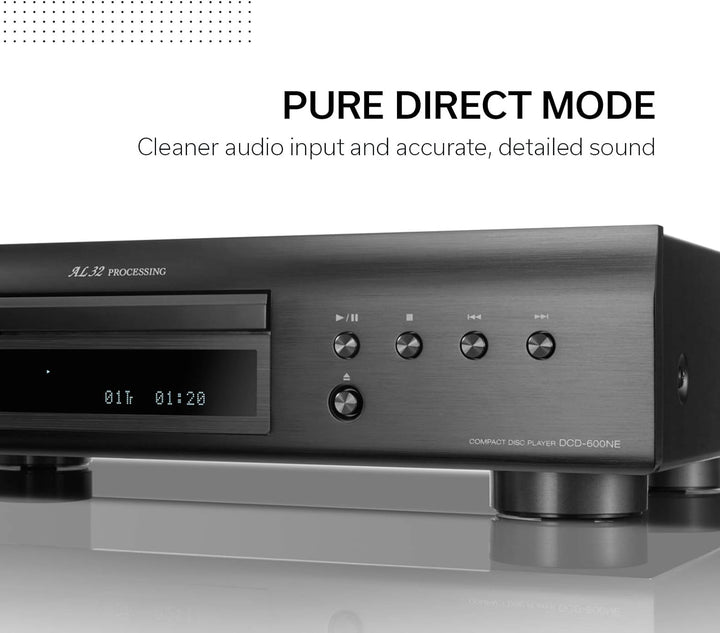 Denon DCD-600 NE CD-Player mit AL32 Processing, schwarz Schwarz Single, Schwarz Single