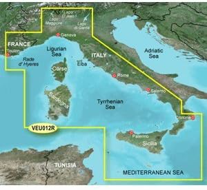 Garmin BlueChart VEU012R, Seeregion Westküste Italien