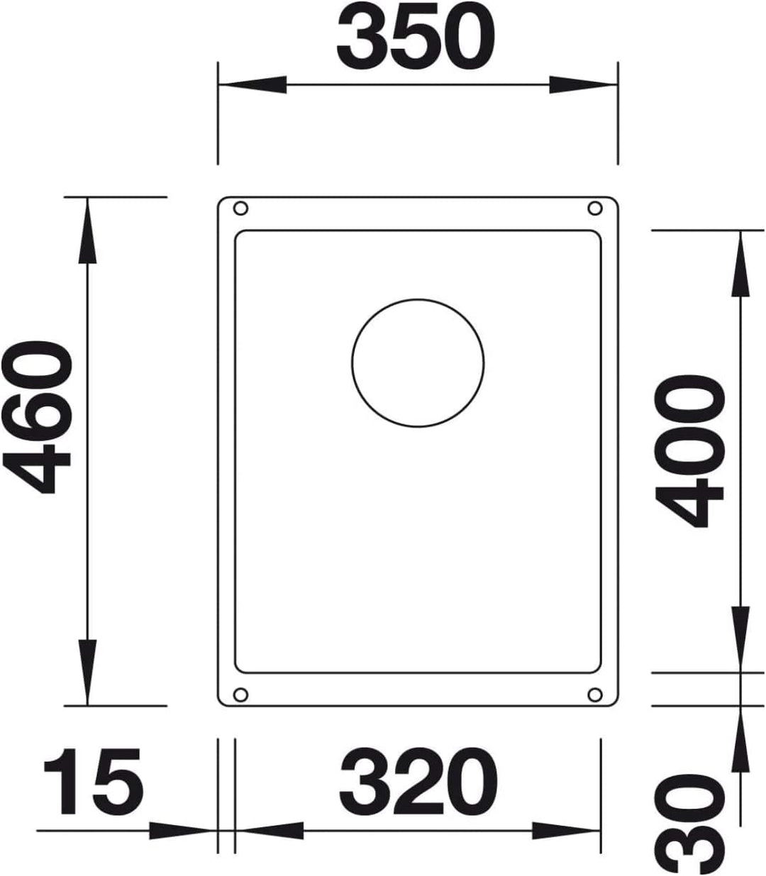 BLANCO SUBLINE 320-U | SILGRANIT weiss | Einbauart: Unterbau | ohne Ablauffernbedienung | 40er Unter
