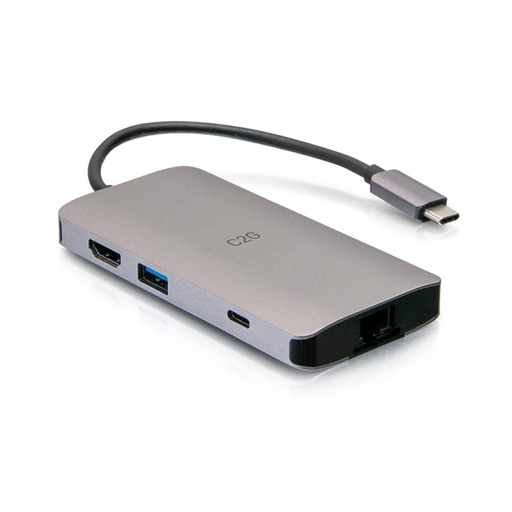 C2G USB-C 8-in-1 Mini-Dockingstation mit HDMI, 2x USB-A, Ethernet, SD-Kartenleser und USB-C-Ladefunk