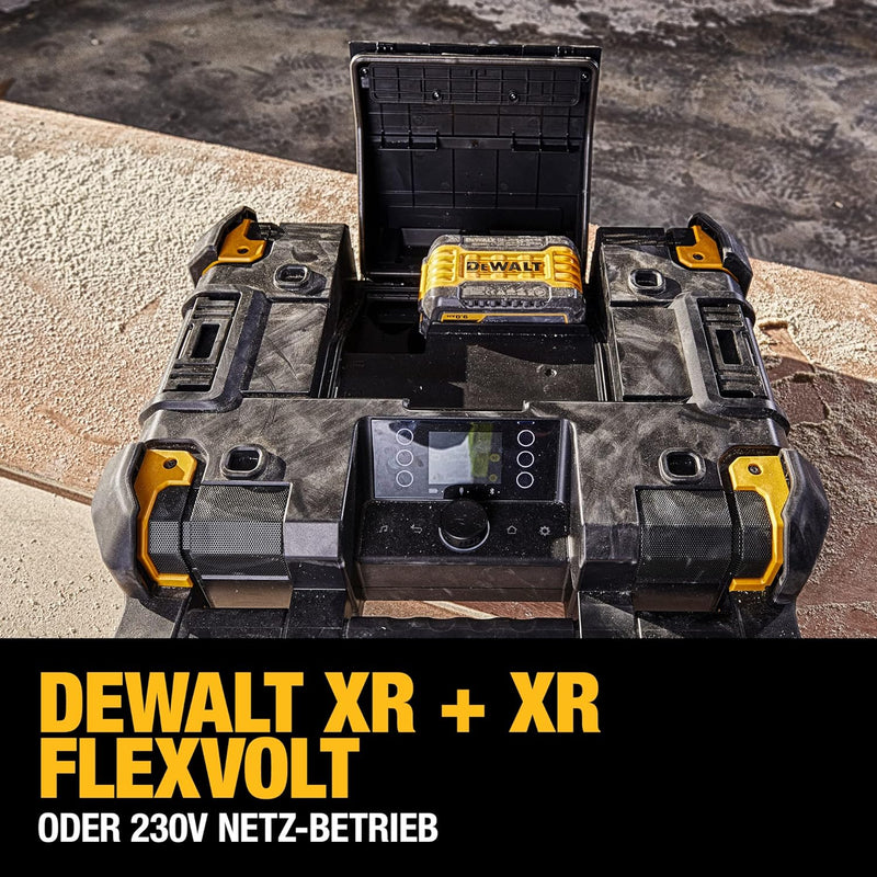 Dewalt Akku- & Netz-Radio (passend zum T-Stak-Boxen-System, mit Ladestation, DAB+ & AM/FM-Baustellen