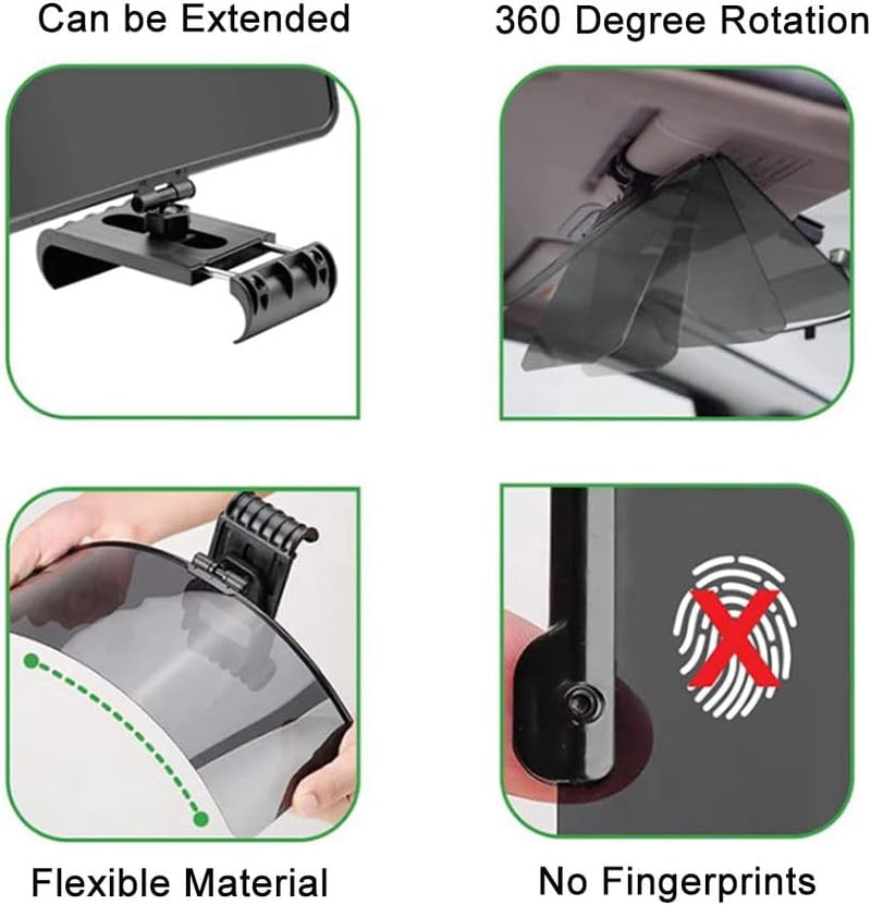 Riloer Auto-Sonnenblenden-Verlängerung, Auto-Sonnenschutz-Verlängerung, 360-Grad-verstellbare Sonnen