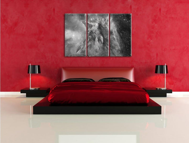 Pixxprint Feuriger Adler als Leinwandbild/Grösse: 3 Teilig (120x80) cm/Wandbild/Kunstdruck/fertig be