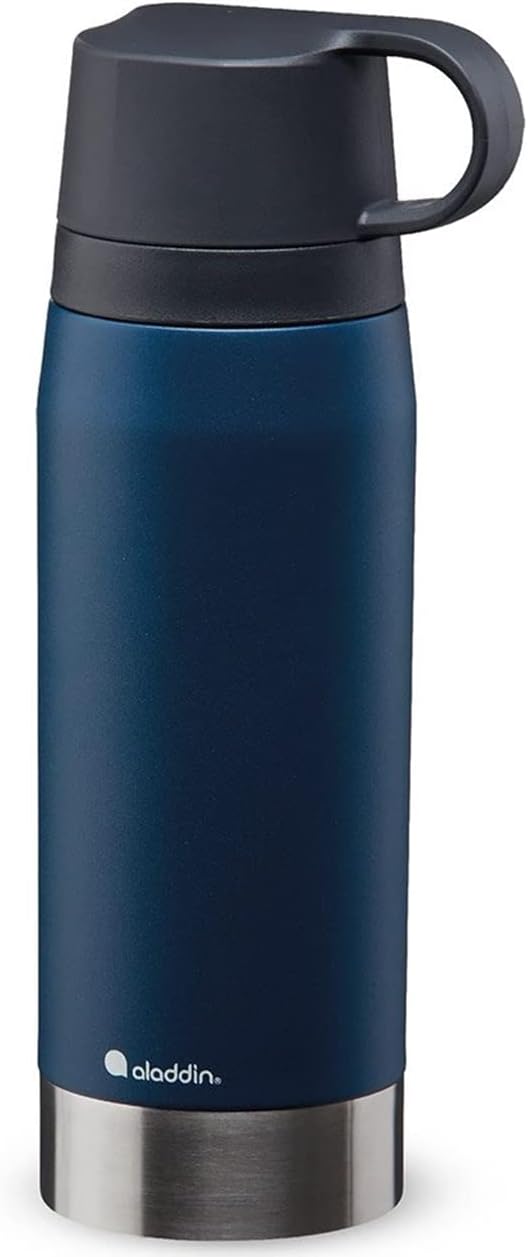Aladdin CityPark Thermavac Twin Cup Bottle 1.1L Navy Blue – BPA FREE Stainless Steel Bottle with Bui