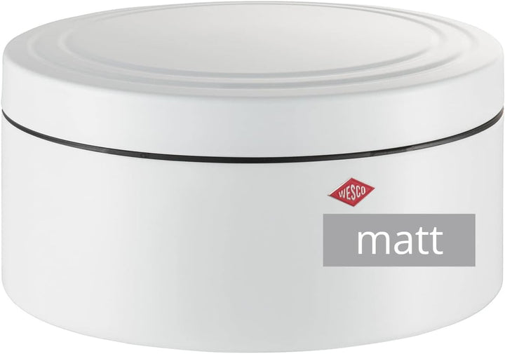WESCO Gebäckdose Classic Line aus pulverbeschichtetem Stahlblech in der Farbe Weiss Matt 4L, Masse: