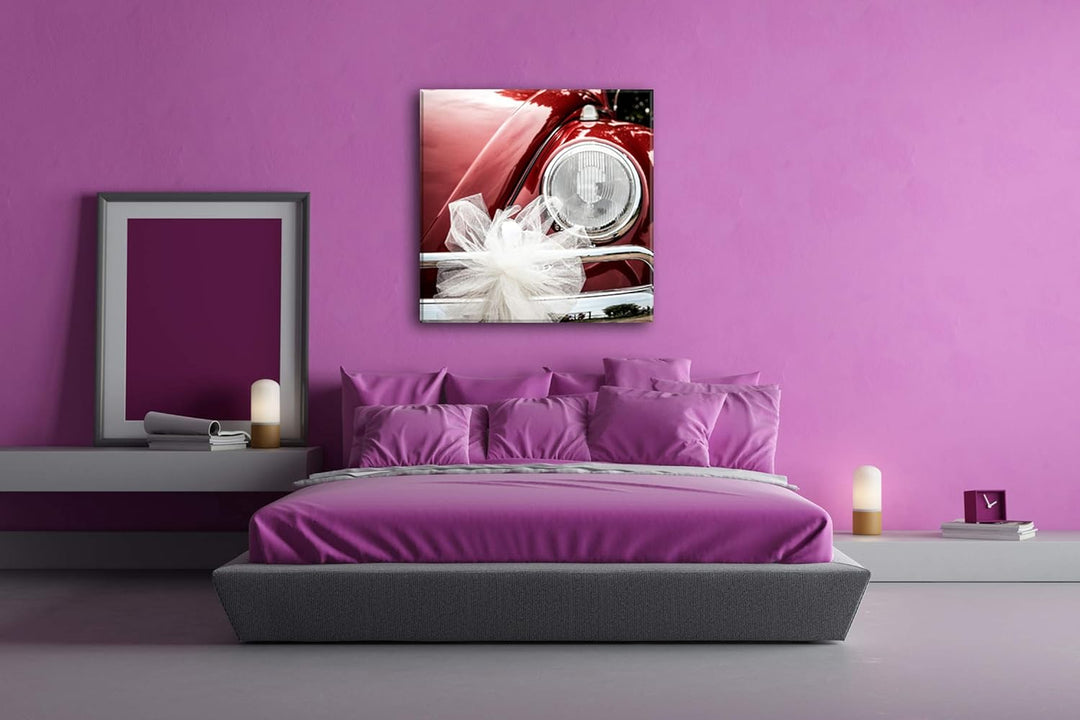 deyoli EIN Käfer als Hochzeitswagen Format: 60x60 als Leinwand, Motiv fertig gerahmt auf Echtholzrah