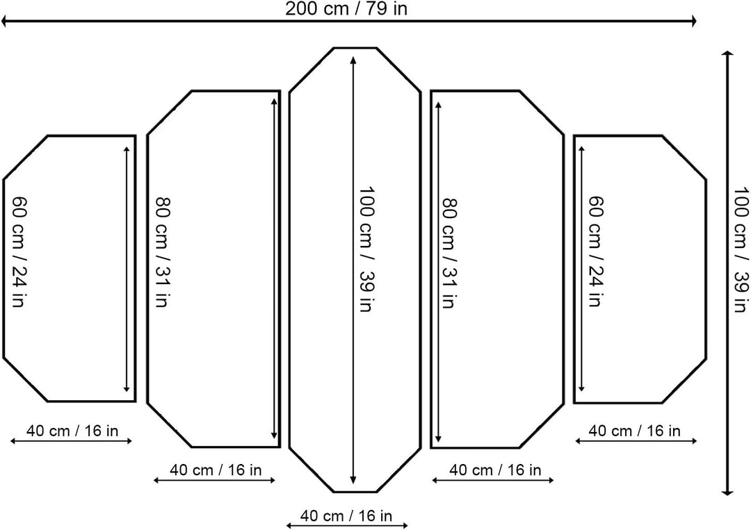Wandbild XXL 5 tlg Amsterdam Deko Kunst Bild mehrfarbig 200x100 cm Deko Paneel 200x100 cm mehrfarbig