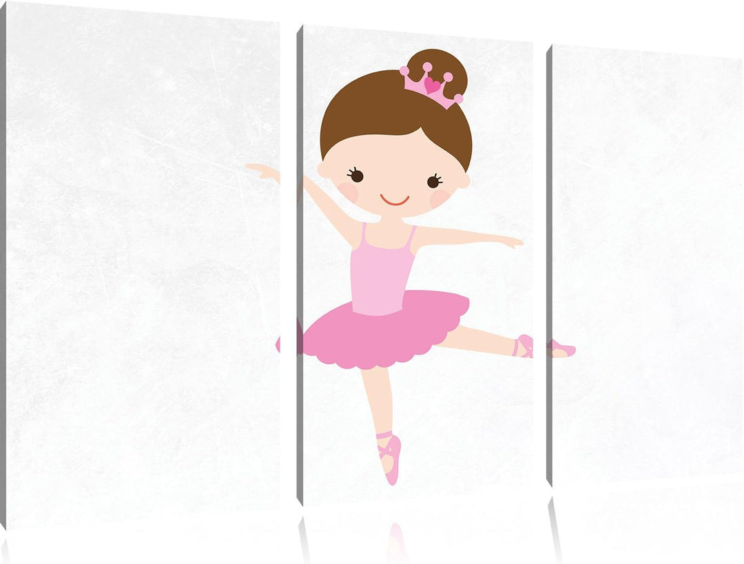 Pixxprint Hübsche Prinzessin weiss 3-Teiler Leinwandbild 120x80 Bild auf Leinwand