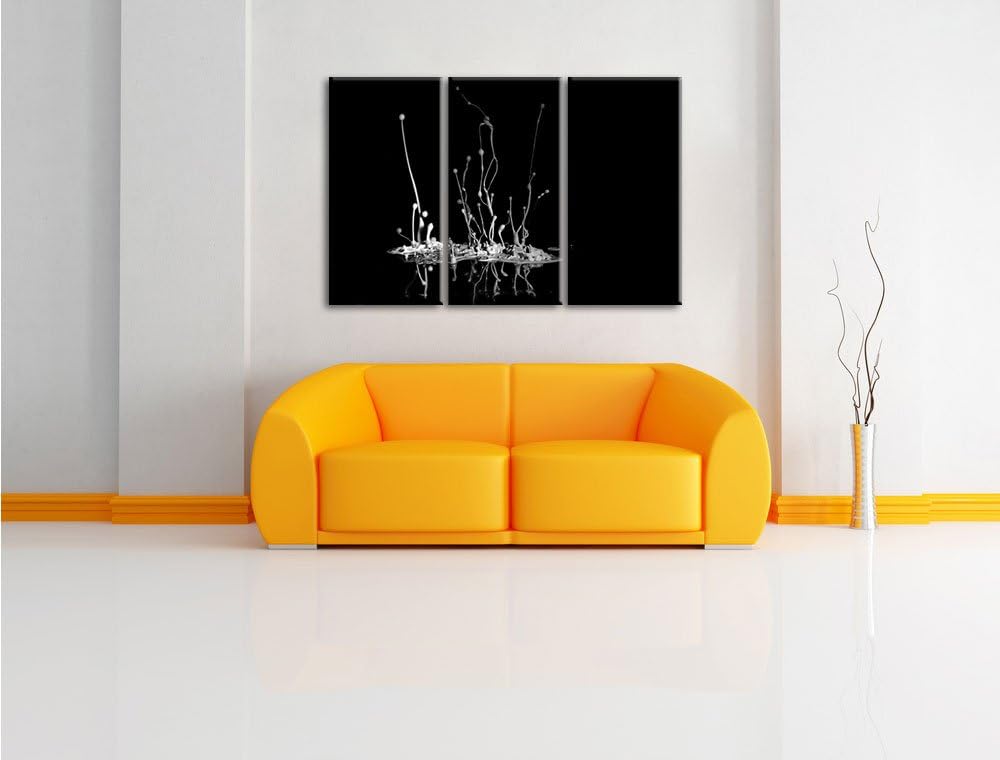 Pixxprint Dark Farbspritzer als Leinwandbild/Grösse: 3 Teilig (120x80) / Wandbild/Kunstdruck/fertig