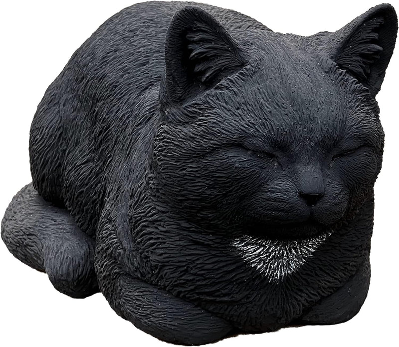 stoneandstyle Steinfigur Katze Träumerle schwarz ca. 36 cm frostfest Steinguss