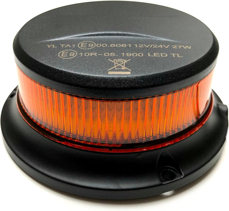 MelTruck Orange Rundumleuchte Warnleuchte 18 LED E9 ECE R65 R10 Magnet 3x Blitzmuster