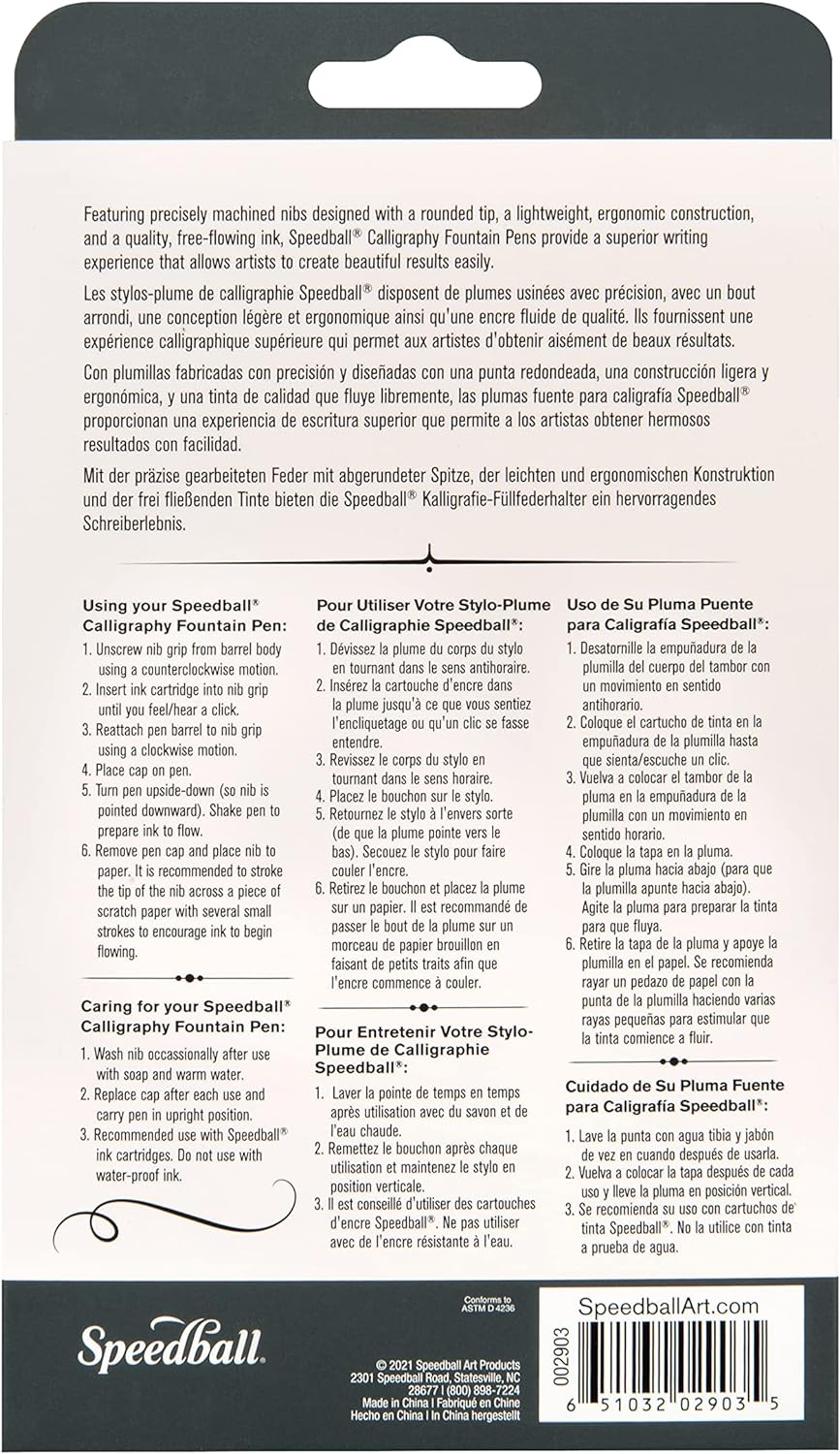 Unbekannt Speedball Kalligraphie Füllfederhalter-Set, silberfarben