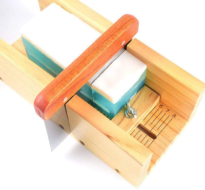 JasCherry 7 Stück Pinie Holz Verstellbar Seifen Slicer Giessformen Spree Set - Handgefertigt Holz DI