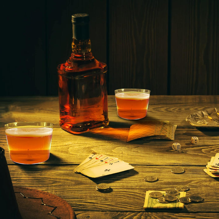 100 Einwegbecher aus Kunststoff, für Wein und Dessert, 220 ml, transparent, hart, Züritus, Snacks, i