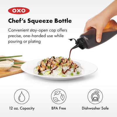 OXO Good Grips Chef's Squeeze Bottle, Medium, Pack of 3, Medium