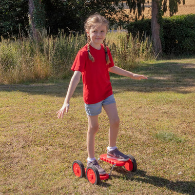 Tobar 08484 Pedalrenner für Kinder, ca. 36 cm gross in rot, Pedalroller trainiert spielerisch Balanc