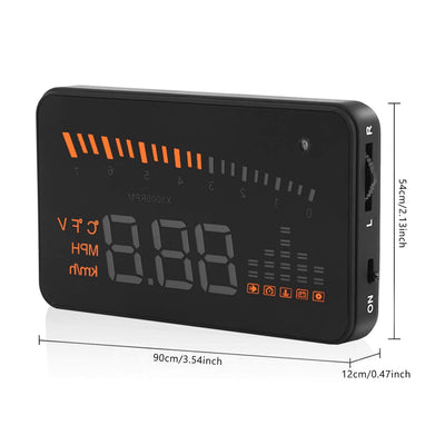 Vgeby OBDII HUD Head Up Display Farb-LED-Projektor, Geschwindigkeits-Warnsystem für Auto, LKW