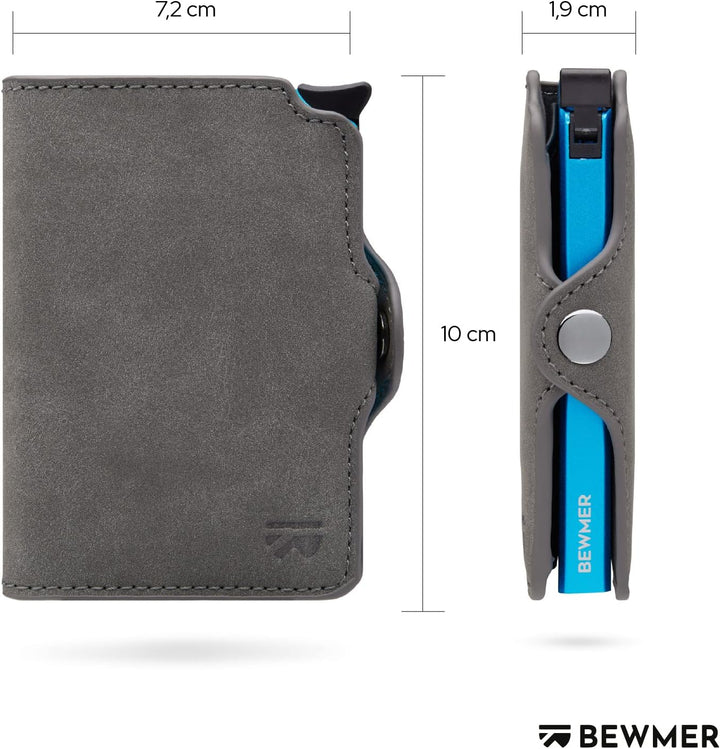 BEWMER 1 Geschütztes Kartenetui | Slim Wallet für Männer und Frauen | Kartenhalter mit RFID-Schutz u