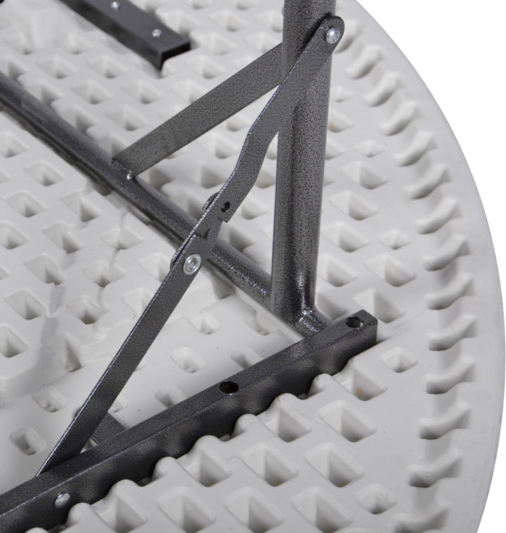 Nexos Trading Klapptisch rund 160 cm x 75 cm klappbar weiss Gartentisch Partytisch bis 8 Personen 20