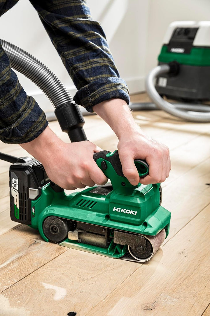 HiKOKI Akku Bandschleifer SB3608DA (18V, Schleiffläche (Breite): 76 mm, Bandlänge: 533 mm, Bandgesch