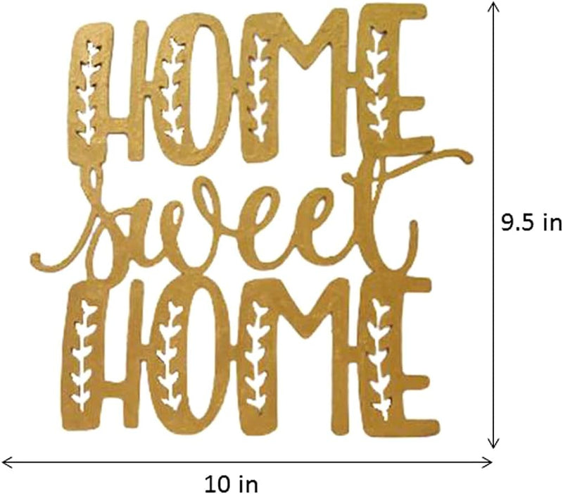 Purpledip 12378 Wandbehang, Holz, lasergeschnitten, Aufschrift "Home Sweet Home", goldfarben