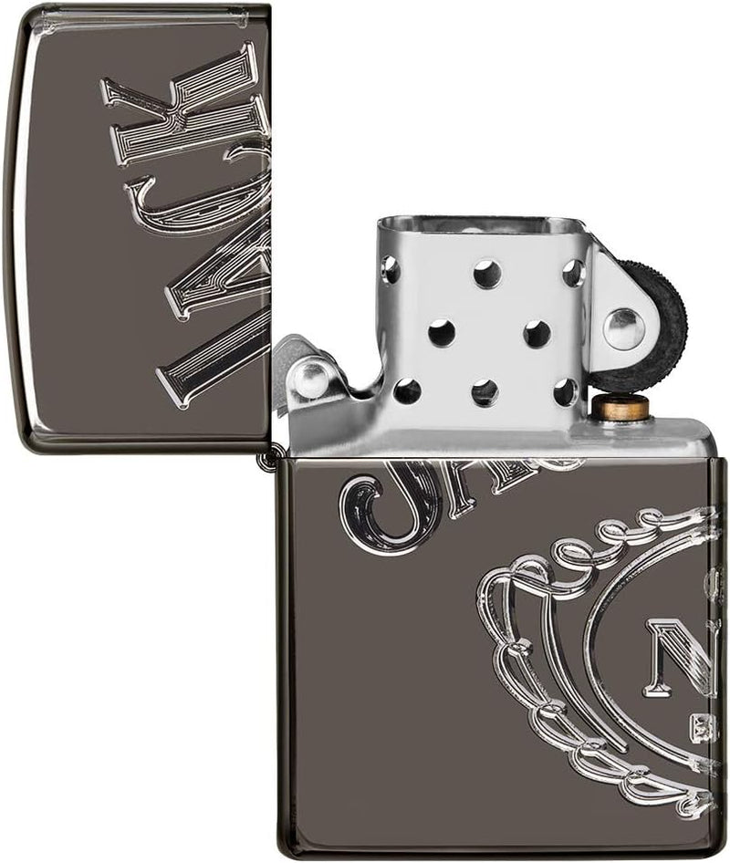 Zippo Armor Jack Daniels High Polish Black Ice Pocket Lighter Feuerzeug, schwarz, Einheitsgrösse, Sc