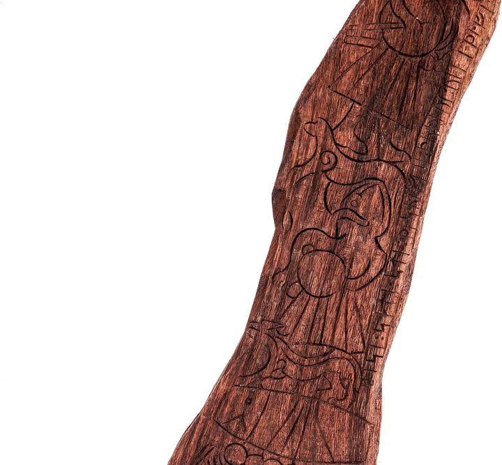 Windalf Wikinger Wandrelief EINHERJER 47 cm Vikings Bildstein Holzbild Nordische Mythologie Handarbe