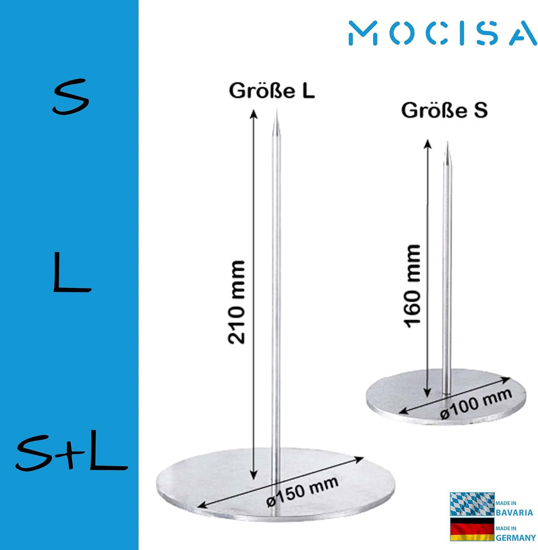 2'er Set Premium BBQ Grillspiess Gyrosspiess Grösse S und L | Dönerspiess Edelstahl | massiver unive