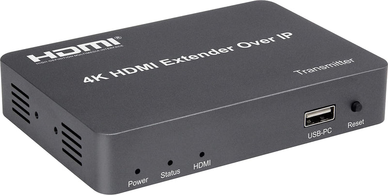 PremiumCord 4K HDMI Extender mit USB auf 150m über IP, Metallgehäuse, Kompatibel mit 4K 2160p, Full