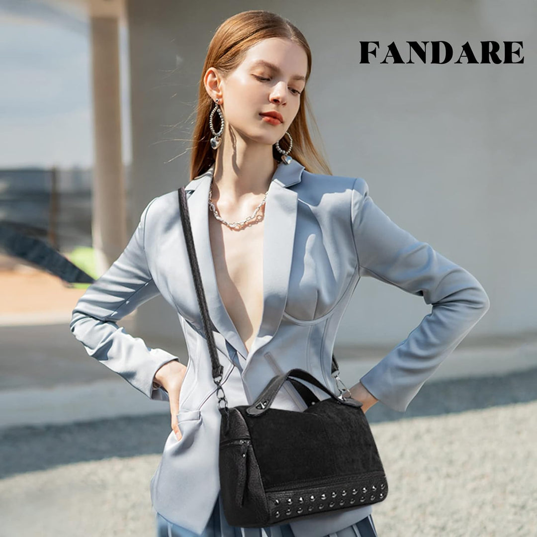 FANDARE Elegant Handtasche Damen Umhängetasche Frauen Schultertasche Damenhandtaschen Tote Shopper R