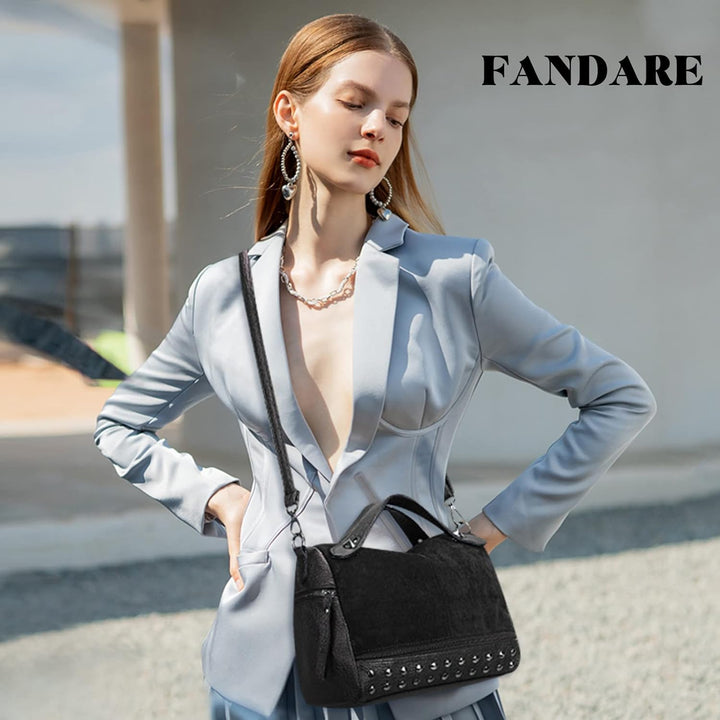 FANDARE Elegant Handtasche Damen Umhängetasche Frauen Schultertasche Damenhandtaschen Tote Shopper R