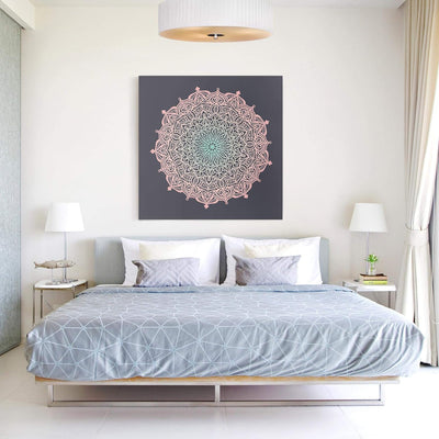 Bilderwelten Leinwandbild Mandala Ornament in Rose und Blau Quadrat 1:1 30 x 30cm Canvas 30cm x 30cm