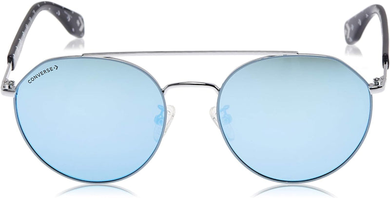 Converse Unisex SCO053Q568L5B Sonnenbrille, Shiny Palladium with Azure Part, 56/19/140