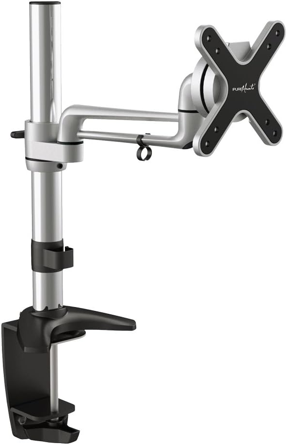 PureMounts Monitor Halterung für Schreibtische bis 71cm (28 Zoll), schwenkbar, neigbar, drehbar, VES