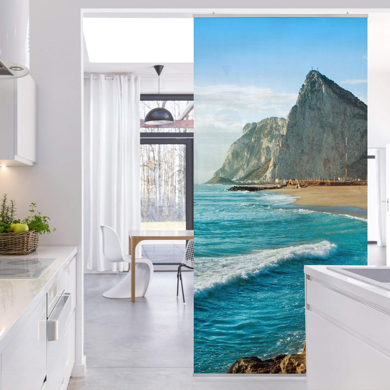 Bilderwelten Raumteiler Gibraltar am Meer 250x120cm ohne Halterung 250x120cm without hanger, 250x120