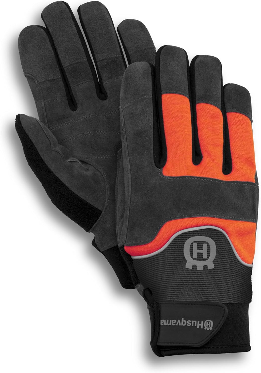 Husqvarna Technical Light Gartenhandschuhe Schwarz, Orange Leder, Neopren, Polyester, Klettverschlus