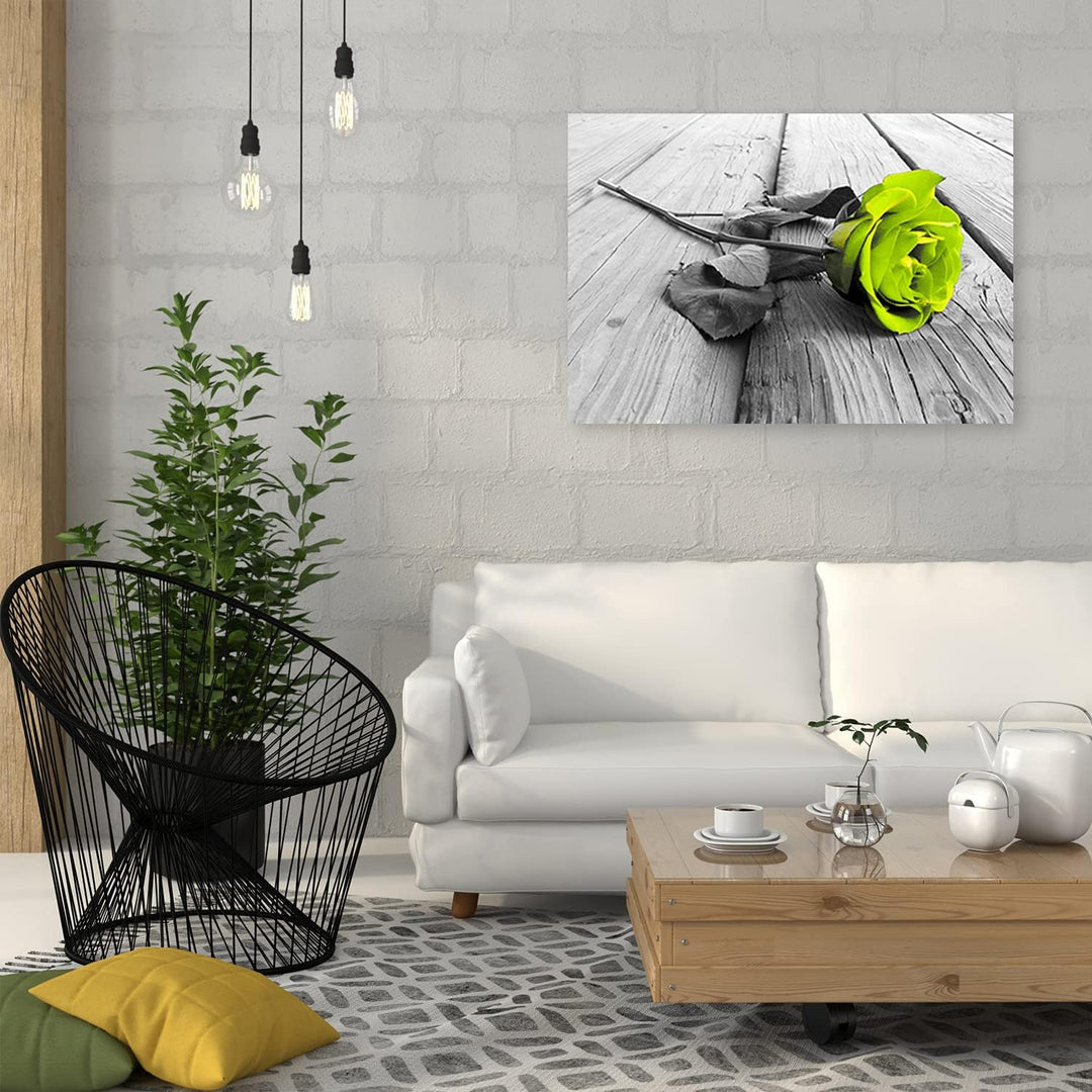 Feeby Vlies Leinwandbild Rose Blume Abstraktion 80x60 cm Wand Bild Kunstdruck Deko Wohnzimmer Wohnun