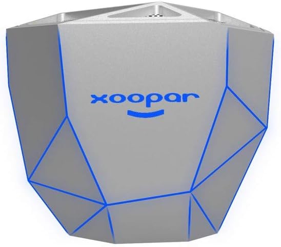 Xoopar Geo Speaker Silver, Blue LED Light Bluetooth Lautsprecher Ultrakompakt Tragbarer Lautsprecher