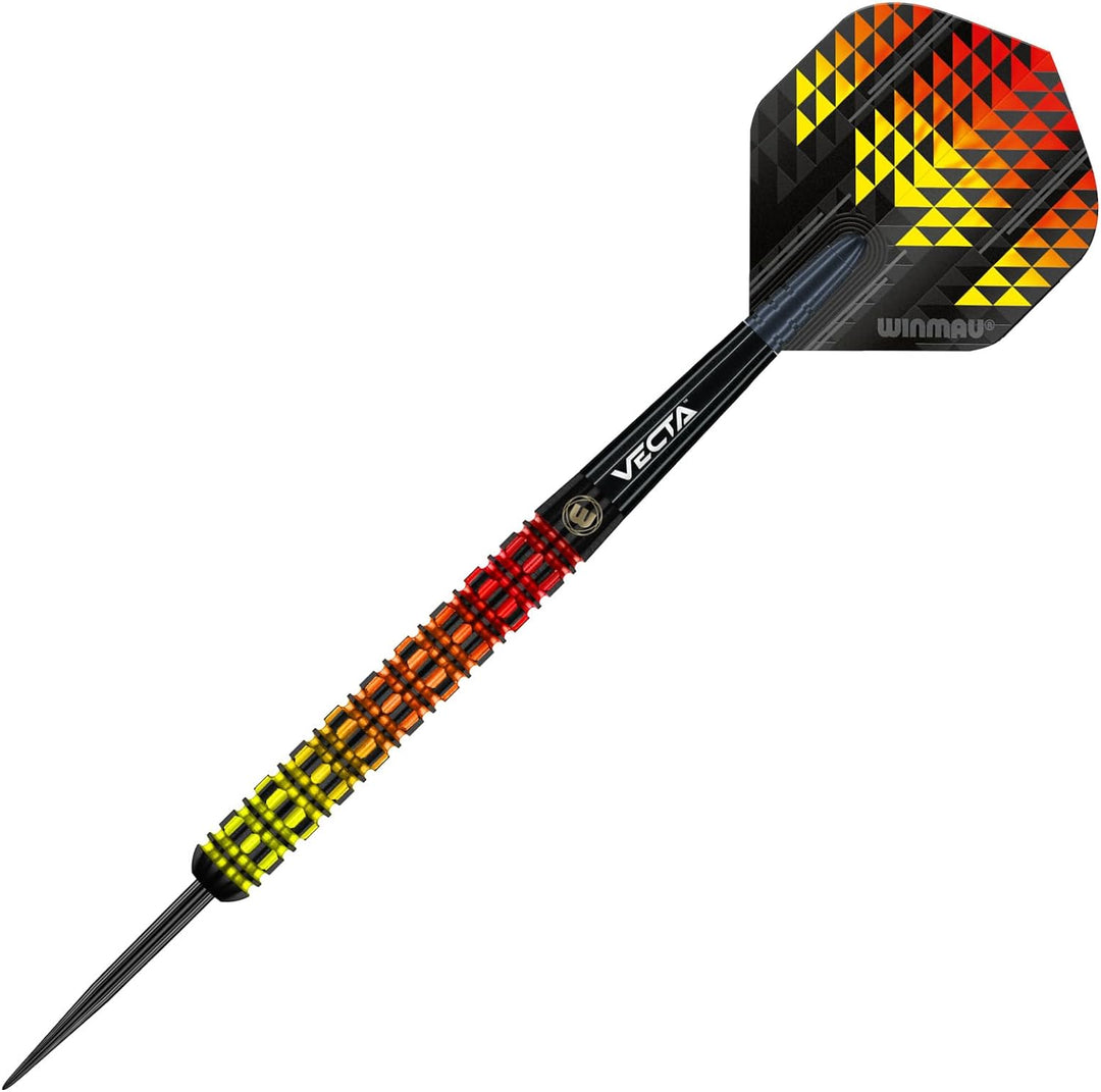 WINMAU Firestorm Flame Professionelles Wolfram-Dart-Set mit Flights und Schäften (Shafts) 24 g Paral