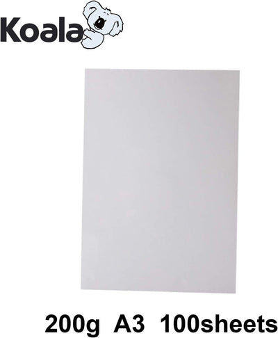 KOALA Fotopapier für Laserdrucker, Doppelseitig, Matt, A3, 200 g/m², 100 Blatt. Geeignet zum Drucken