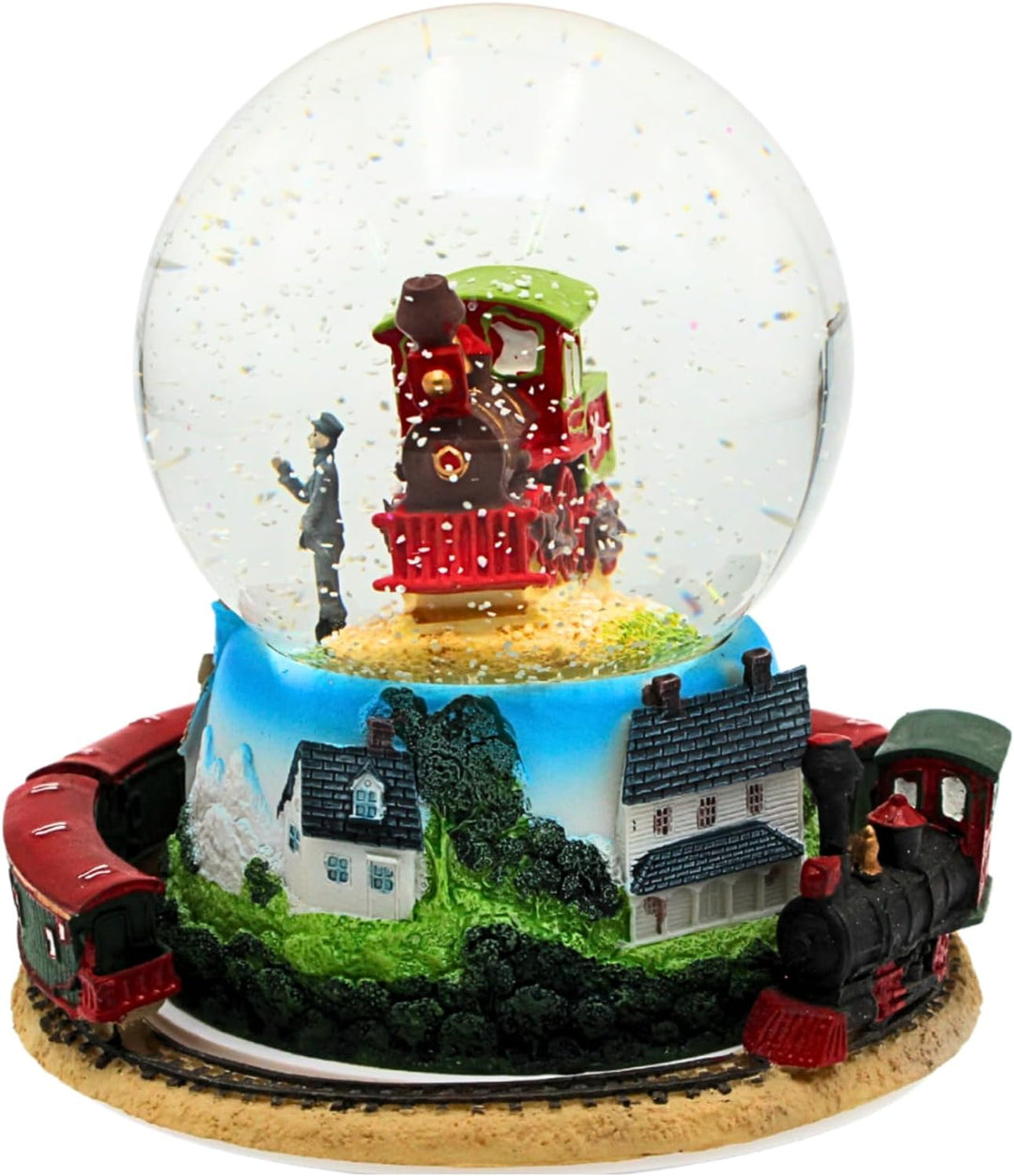 Schneekugel mit beweglichem Zug und Spielwerk, Melodie: Oh Susanna, Masse: H/Ø ca. 17 x 15 cm 17 cm,