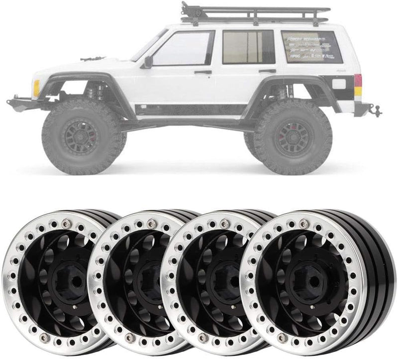 VGEBY1 4 Stücke Beadlock Felgen, 1,9 Zoll RC Crawler Felgen Auto Radnabe für SCX10 1/10 RC Crawler R