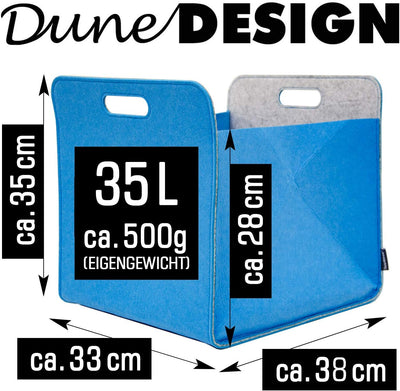 DuneDesign 4er Set: 100% Recycling Filz Aufbewahrungsbox 33x38x33 - Kompatible Boxen für Kallax Rega