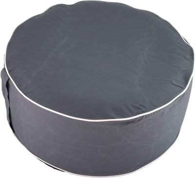 2er Set Aufblasbarer Pouf Sitzhocker Outdoor Sitzpouf 54 x 26 cm Sitz Hocker Polyester Sitzsack Grau