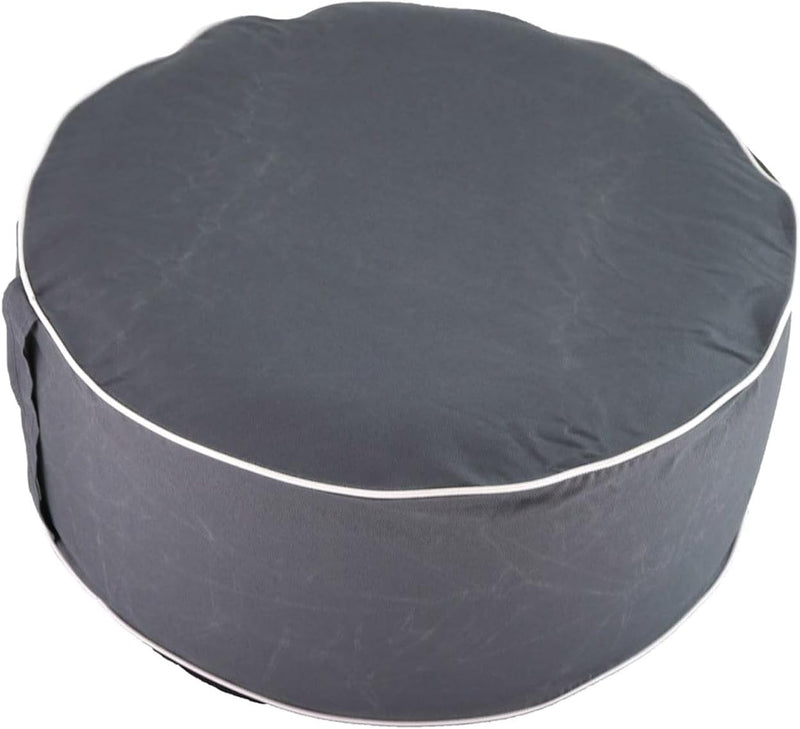 2er Set Aufblasbarer Pouf Sitzhocker Outdoor Sitzpouf 54 x 26 cm Sitz Hocker Polyester Sitzsack Grau