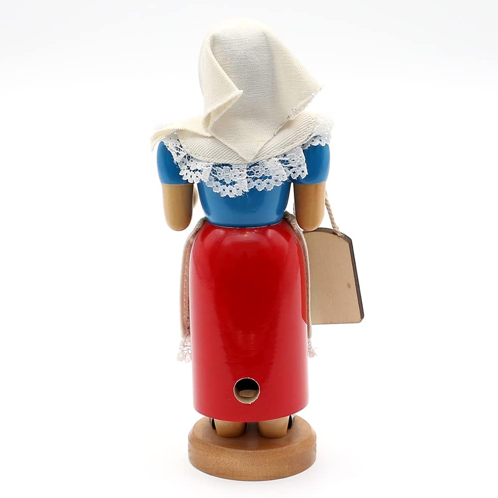 Dekohelden24 Räucherfrau, De Würschtle Fraa, ca. 19 cm, mit rauchenden Wurstkessel, Holz, 18 cm, De
