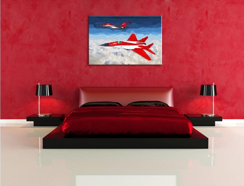 Pixxprint Kampfjets 100x70cm Leinwandbild Wandbild Kunstdruck, 100x70
