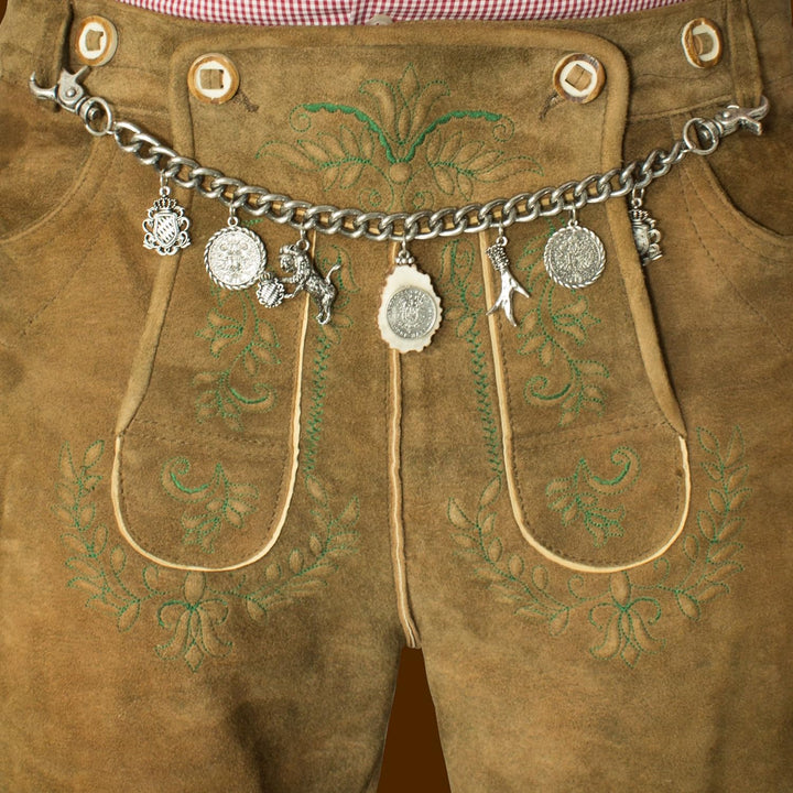 Alpenflüstern Trachten-Charivari Victor - Hochwertiger Herren-Trachtenschmuck mit Trophäen-Anhängern