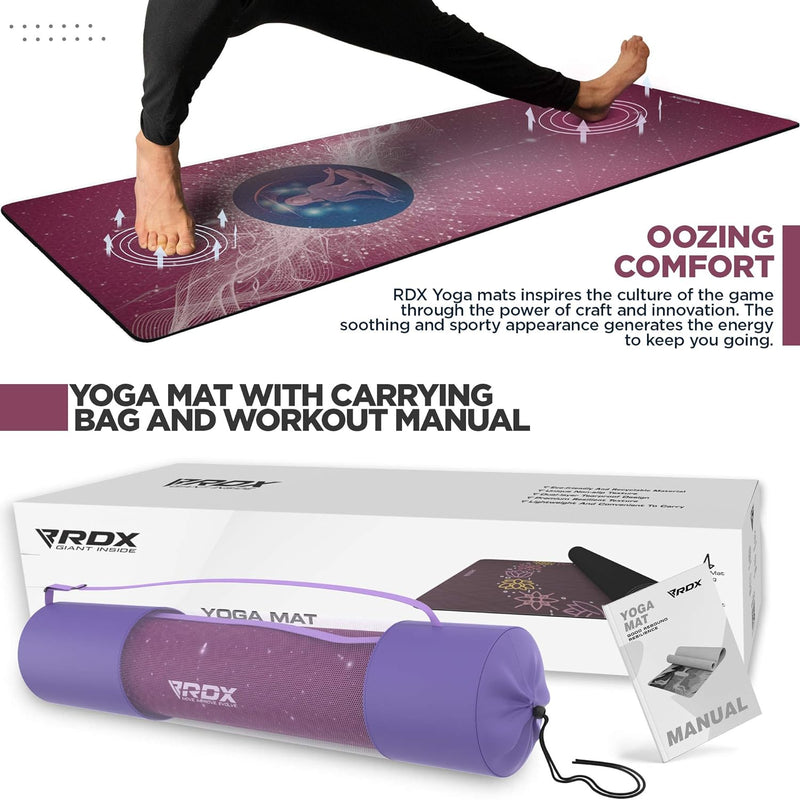 RDX Yogamatte PU 6mm Rutschfest Gymnastikmatte Pilatesmatte REACH RoHS Konform 6P Gummi Übungsmatte